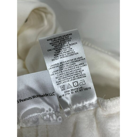 Peanuts Gang Snoopy And Friends Womens Large Holiday Jogger Sweatpants Off White - Picture 14 of 16